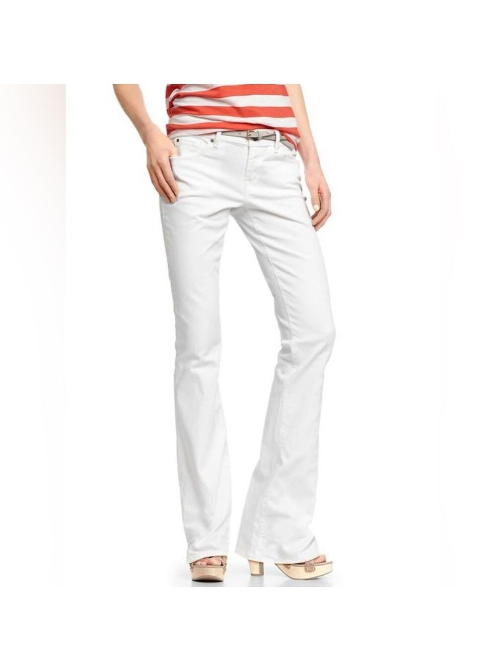 GAP 1969 Sexy Boot White Low Rise Jeans